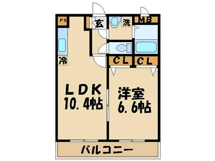 ヴィラ・フロレスタ(1LDK/1階)の間取り写真