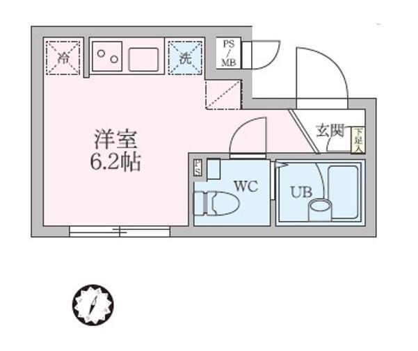 RAMII板橋本町(ワンルーム/1階)の間取り写真