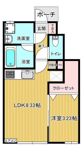 グランデアン(1LDK/1階)の間取り写真