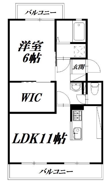 マイシャトー国府台(1LDK/4階)の間取り写真