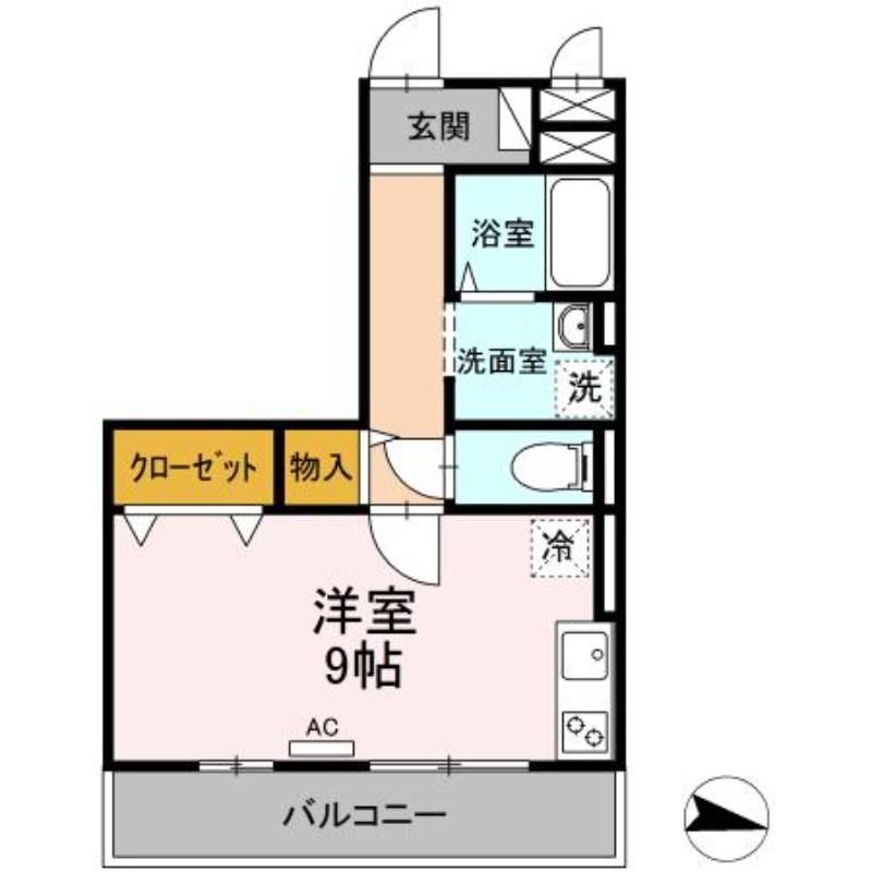 センプリーチェ(ワンルーム/3階)の間取り写真