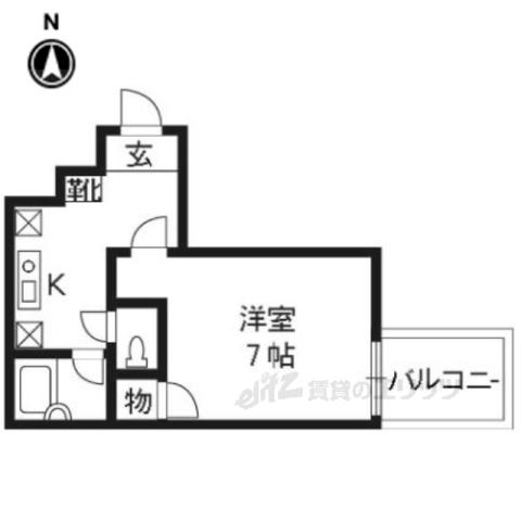 GRAFFITI MATSUI(1K/1階)の間取り写真