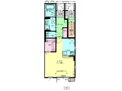 ディアコート紫波(ワンルーム/1階)の間取り写真