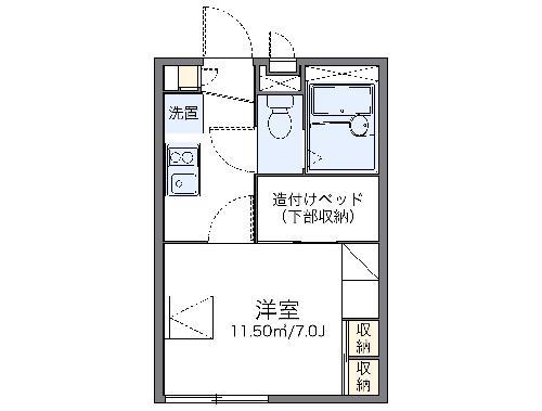 レオパレス秋桜(1K/1階)の間取り写真