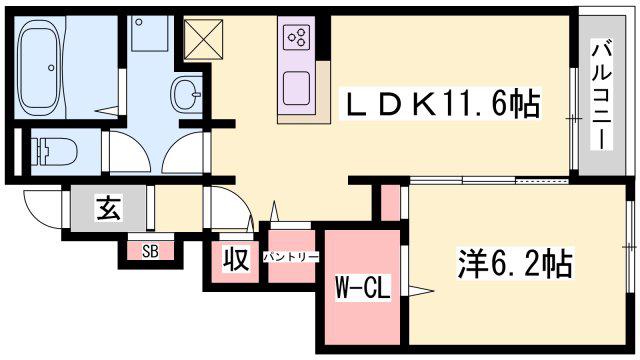 RISE LIGHT(1LDK/1階)の間取り写真