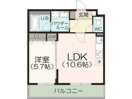 アークメゾン王子公園(1LDK/1階)の間取り写真