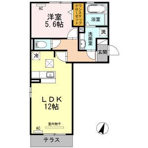 メゾンカシオペア(1LDK/1階)の間取り写真