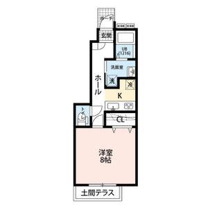 アムール サヴァ(1K/1階)の間取り写真