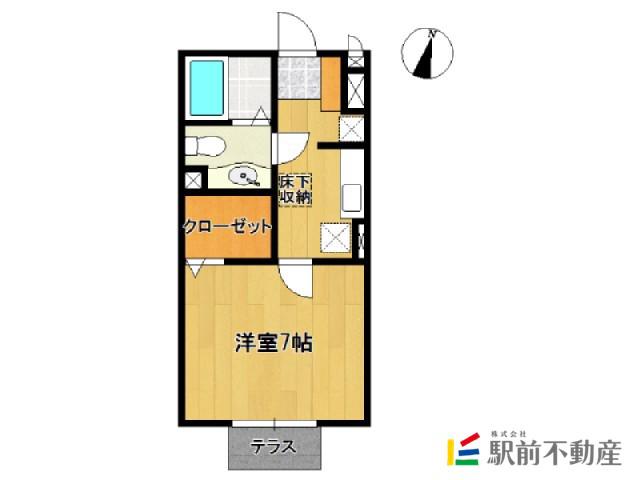 ルナ・パルク弐番館(1K/1階)の間取り写真