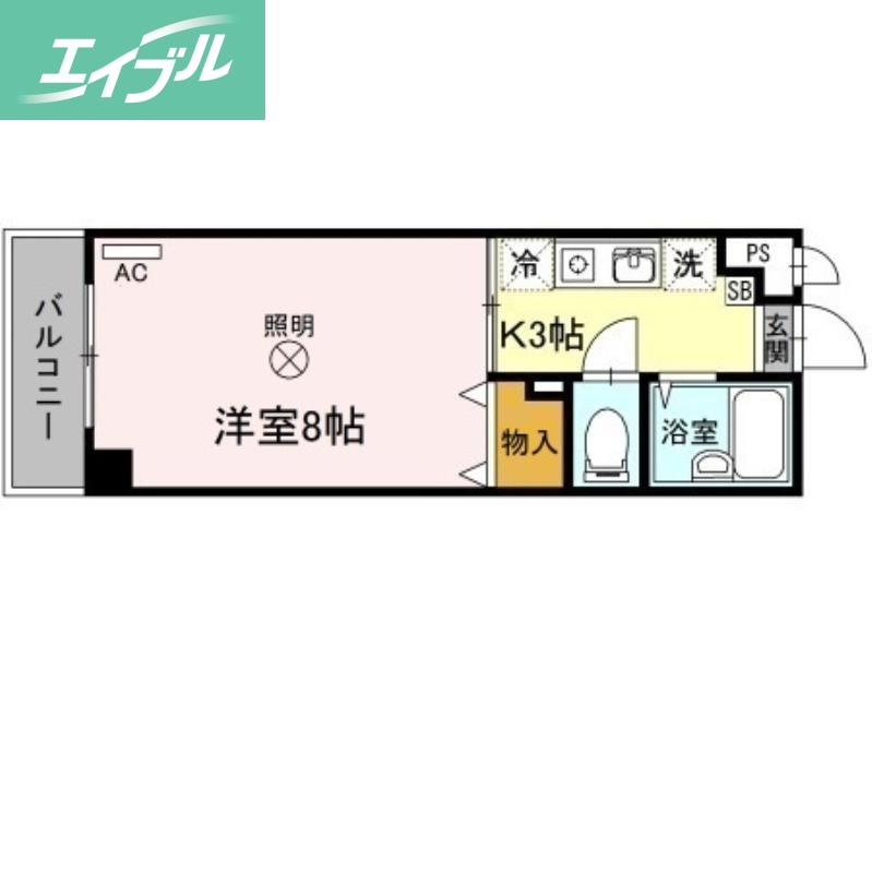 森ビル(1K/4階)の間取り写真
