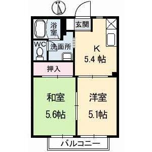 ハイツボナベンチャー(2K/1階)の間取り写真