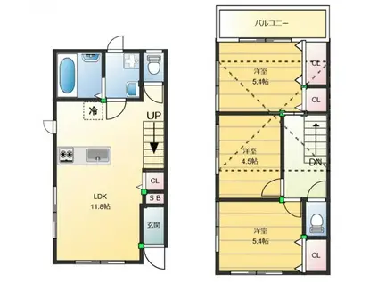 エルサッスーンYASHIRO(3LDK/1階)の間取り写真