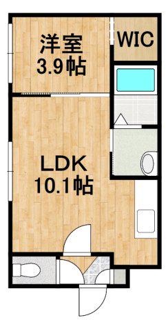 LA DOUCE VIE恵み野駅前(1LDK/4階)の間取り写真
