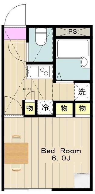 レオパレスジャスミン(1K/1階)の間取り写真