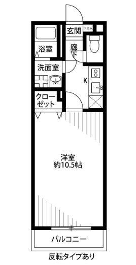 アムール DU MONDEI(1K/2階)の間取り写真