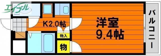 コンフォール(1K/2階)の間取り写真