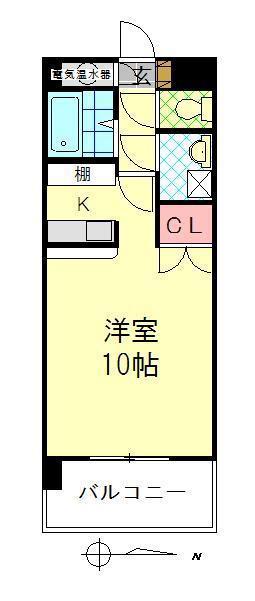 シャガール中島(ワンルーム/3階)の間取り写真