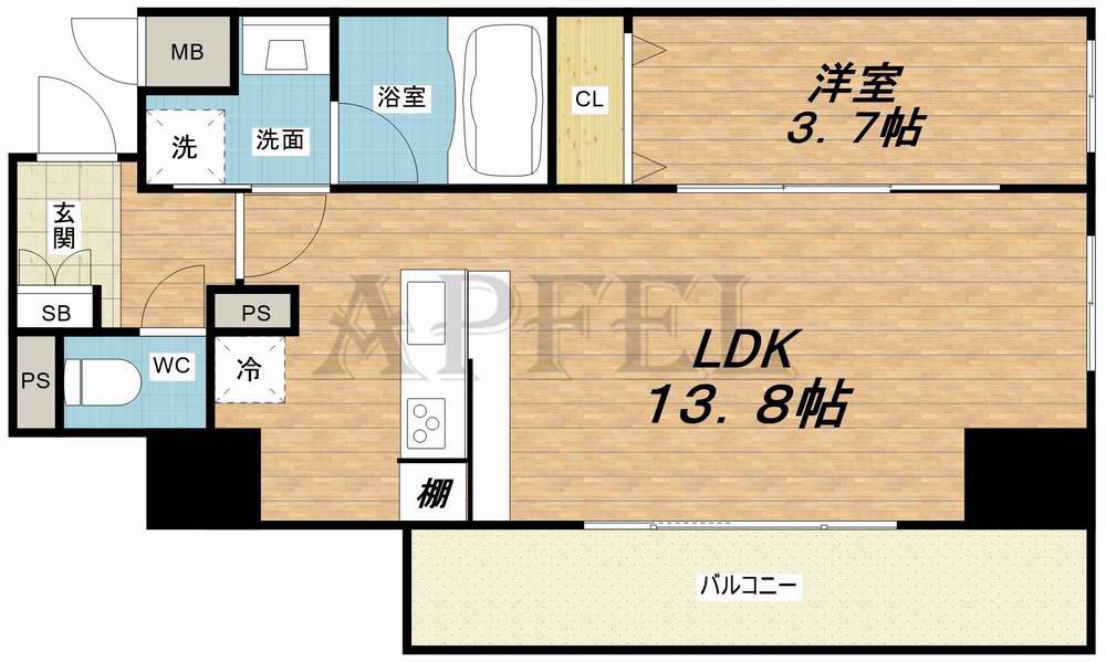 MBC RESIDENCE(1LDK/8階)の間取り写真