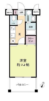 レジディア博多II(1K/3階)の間取り写真