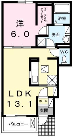 アルカーサII(1LDK/1階)の間取り写真