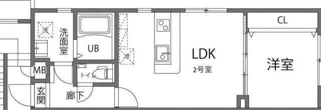 KANOA池上(1LDK/4階)の間取り写真