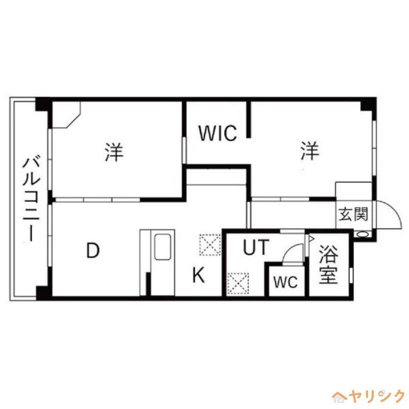 大曽根3棟(2DK/7階)の間取り写真