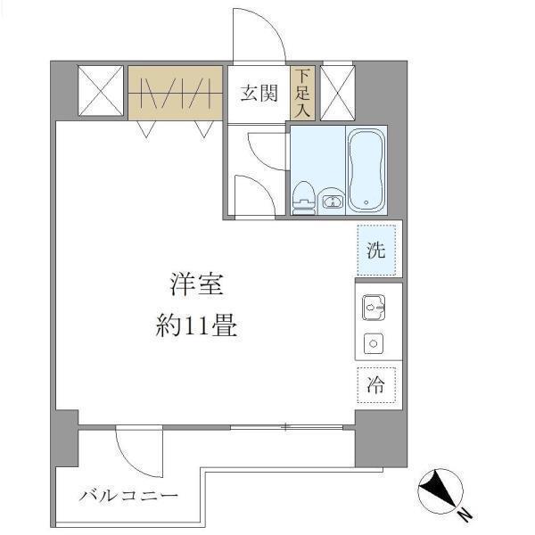 プラスワン横浜(ワンルーム/2階)の間取り写真
