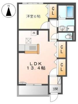 SUNNY COURT(1LDK/1階)の間取り写真