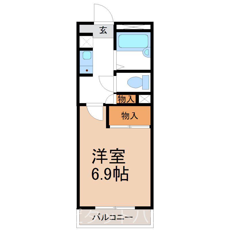 グロワール21(1K/3階)の間取り写真