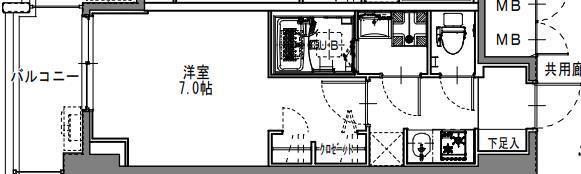 S-RESIDENCE阿波座BOUNCY(1K/11階)の間取り写真
