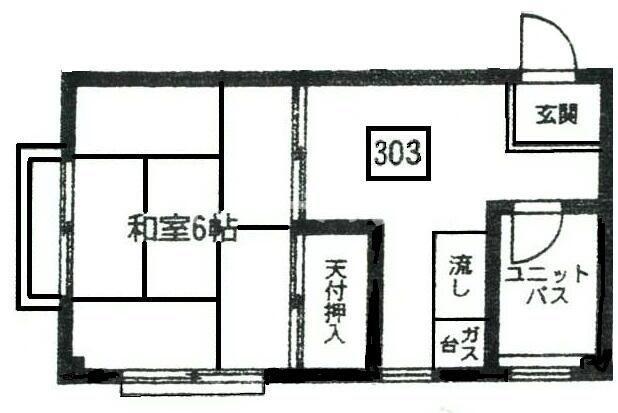 コーポ西船(1K/3階)の間取り写真