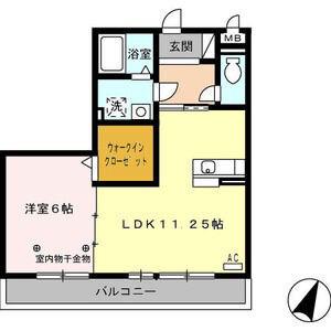ラ・ミアカーサ勇助山(1LDK/2階)の間取り写真