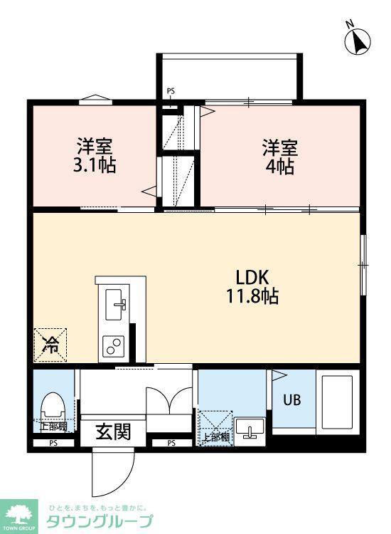 RELIER相模原(2LDK/2階)の間取り写真