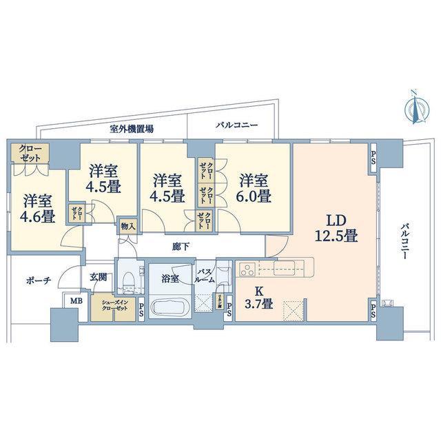 ヴィークステージ北千住ウエストレジデンス(4LDK/8階)の間取り写真