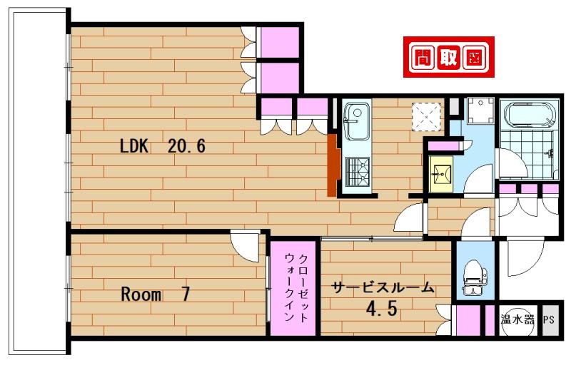 パークタワー東戸塚(1SLDK/32階)の間取り写真