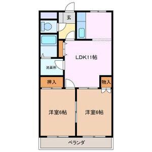 ロイヤルヒルズ21(2LDK/2階)の間取り写真