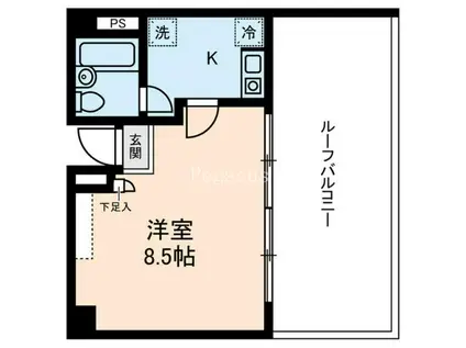 吉川ビル(1K/6階)の間取り写真