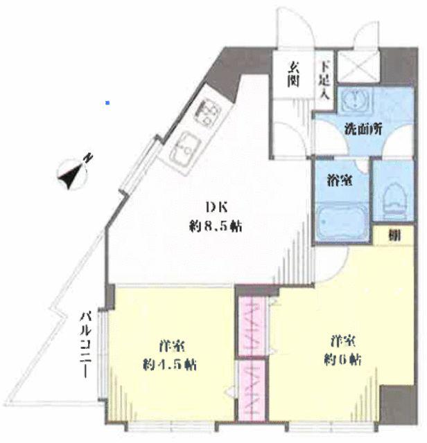 ニックハイム南池袋(2LDK/2階)の間取り写真