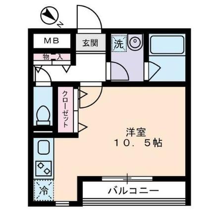 ポルタ西新宿(ワンルーム/2階)の間取り写真