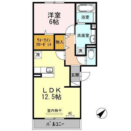 プリンス向陽(1LDK/3階)の間取り写真
