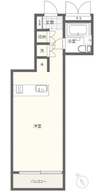 プレール馬込(ワンルーム/1階)の間取り写真