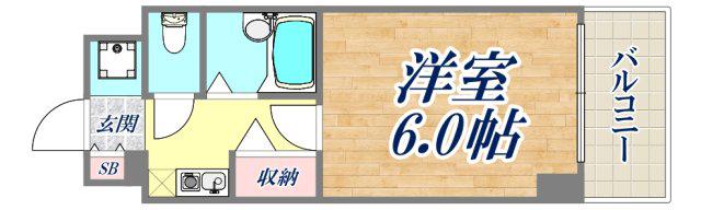 エステムコート芦屋西(1K/3階)の間取り写真
