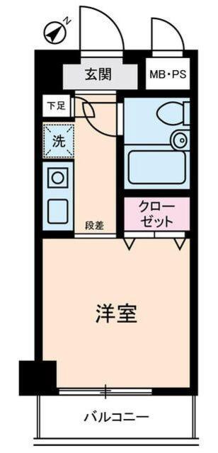 アムス川崎(ワンルーム/2階)の間取り写真