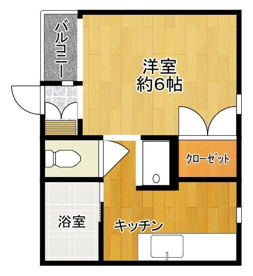 スクエアヒルズ(1K/1階)の間取り写真