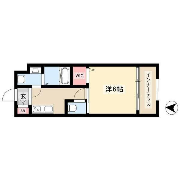 CIELUNA(1K/1階)の間取り写真