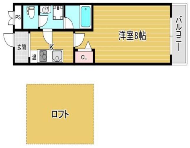 バルゴツバイ(1K/2階)の間取り写真