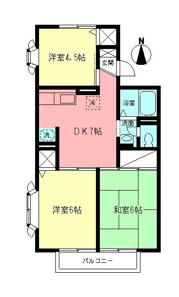 ファミールハウス(3DK/2階)の間取り写真