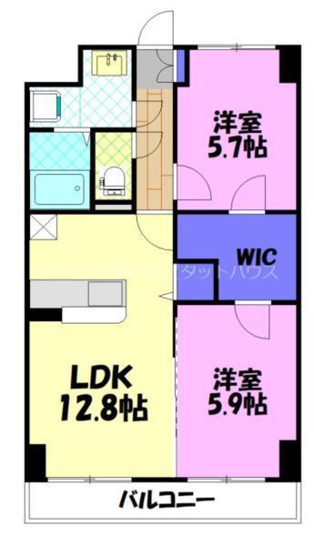 アグレアーブル(2LDK/3階)の間取り写真
