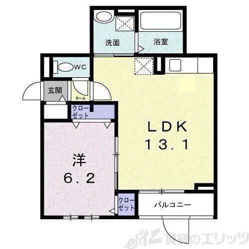 サニーレジデンス高槻本町(1LDK/3階)の間取り写真