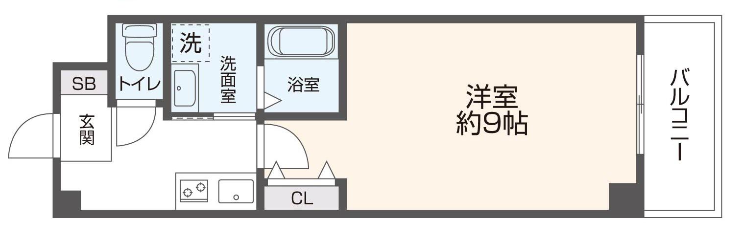 ル・クール長瀬(1K/1階)の間取り写真